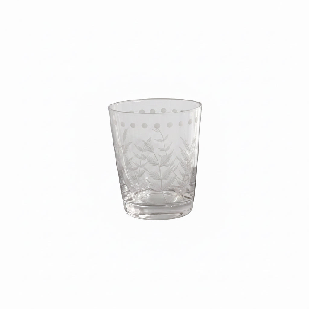 Glass Fern Dots Double Old Fashioned Set 4 (Clear) | Bone & Brass