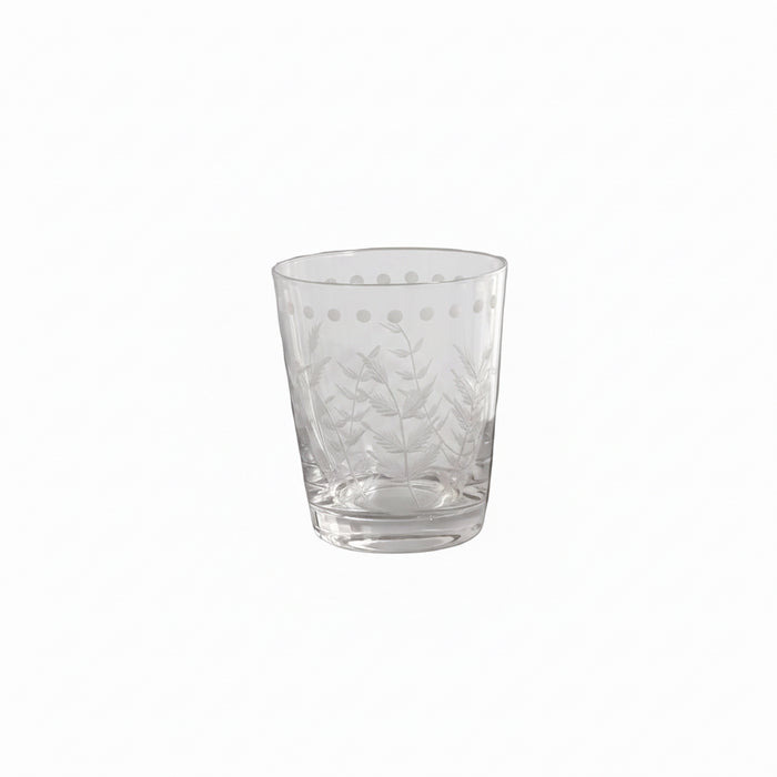 Glass Fern Dots Double Old Fashioned Set 4 (Clear) | Bone & Brass