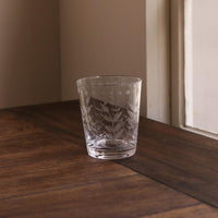 Glass Fern Dots Double Old Fashioned Set 4 (Clear) - Glass Side View | Bone & Brass