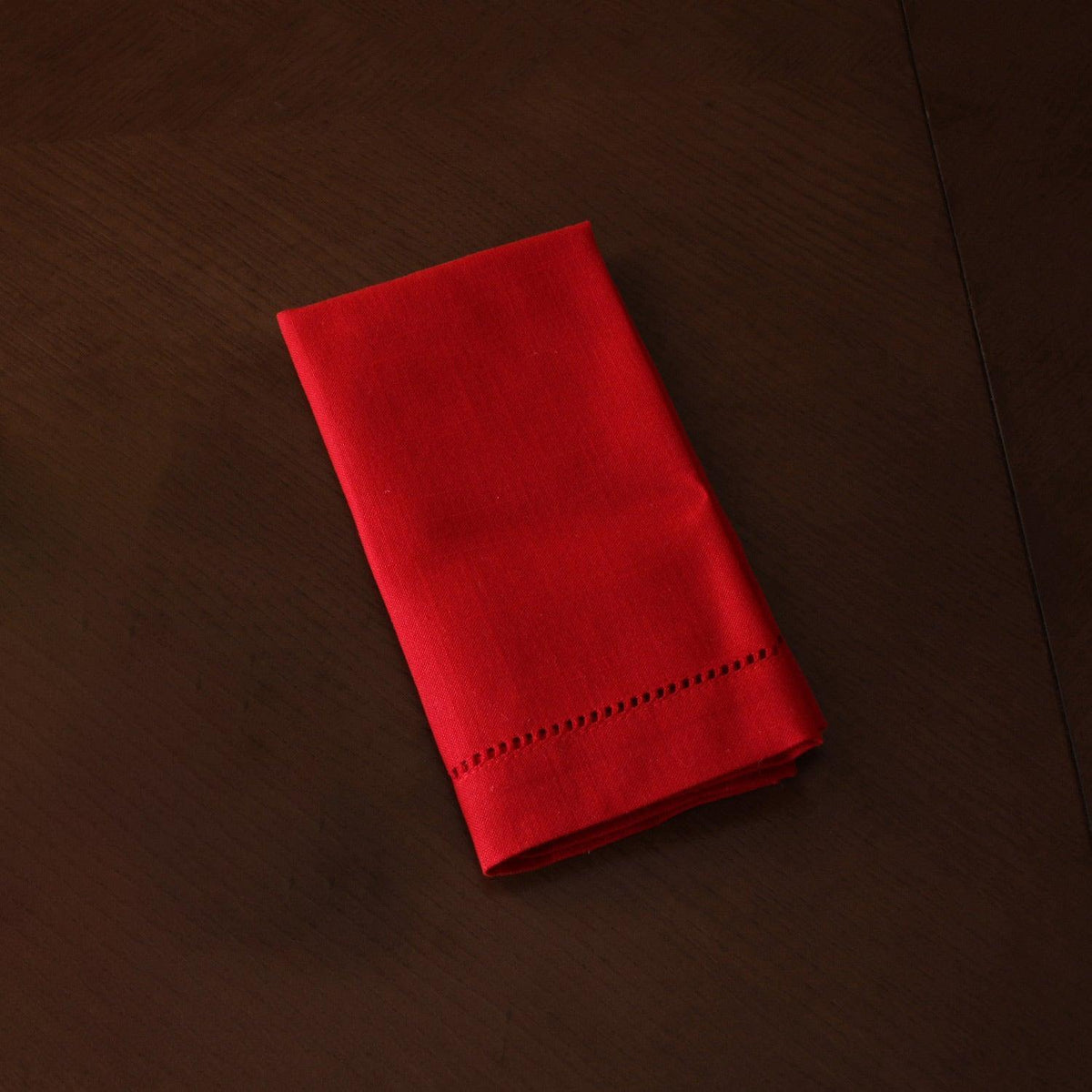 Linen Classics Napkins Set 4 (Red) - Napkin Detail | Bone & Brass
