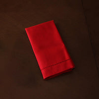 Linen Classics Napkins Set 4 (Red) - Napkin Detail | Bone & Brass