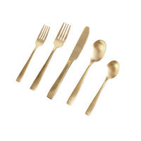 Charlotte Champagne Gold Flatware Set of 5 | Bone & Brass