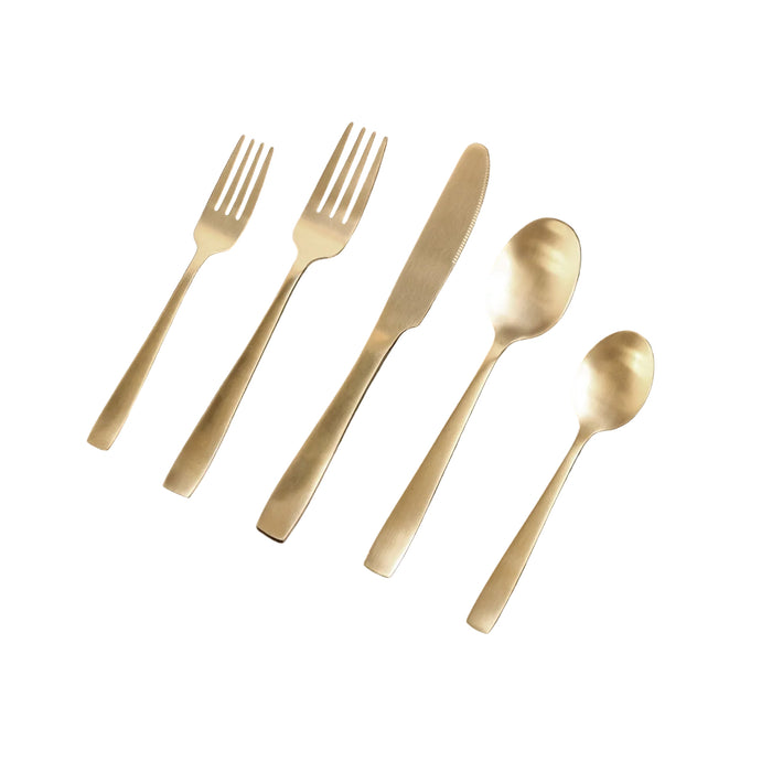 Charlotte Champagne Gold Flatware Set of 5 | Bone & Brass