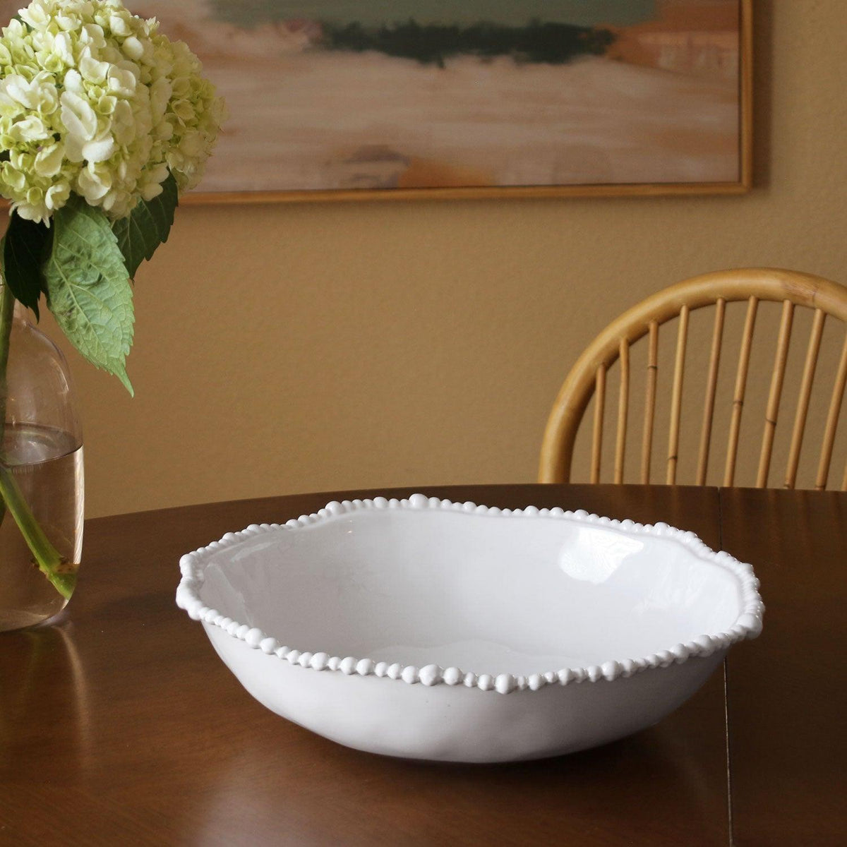 Vida Alegria Large Pasta Bowl (White) - Bowl Detail | Bone & Brass