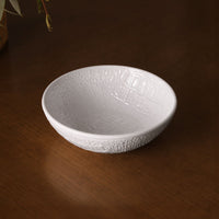 Vida Croc Round Mini Bowl (White) - Bowl Top View | Bone & Brass