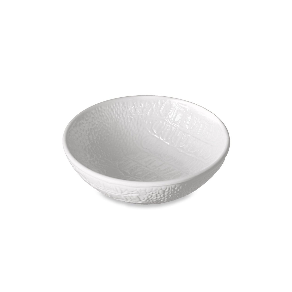 Vida Croc Round Mini Bowl (White) | Bone & Brass