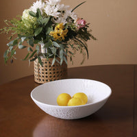 Vida Croc Large Bowl (White) - Bowl Top View | Bone & Brass
