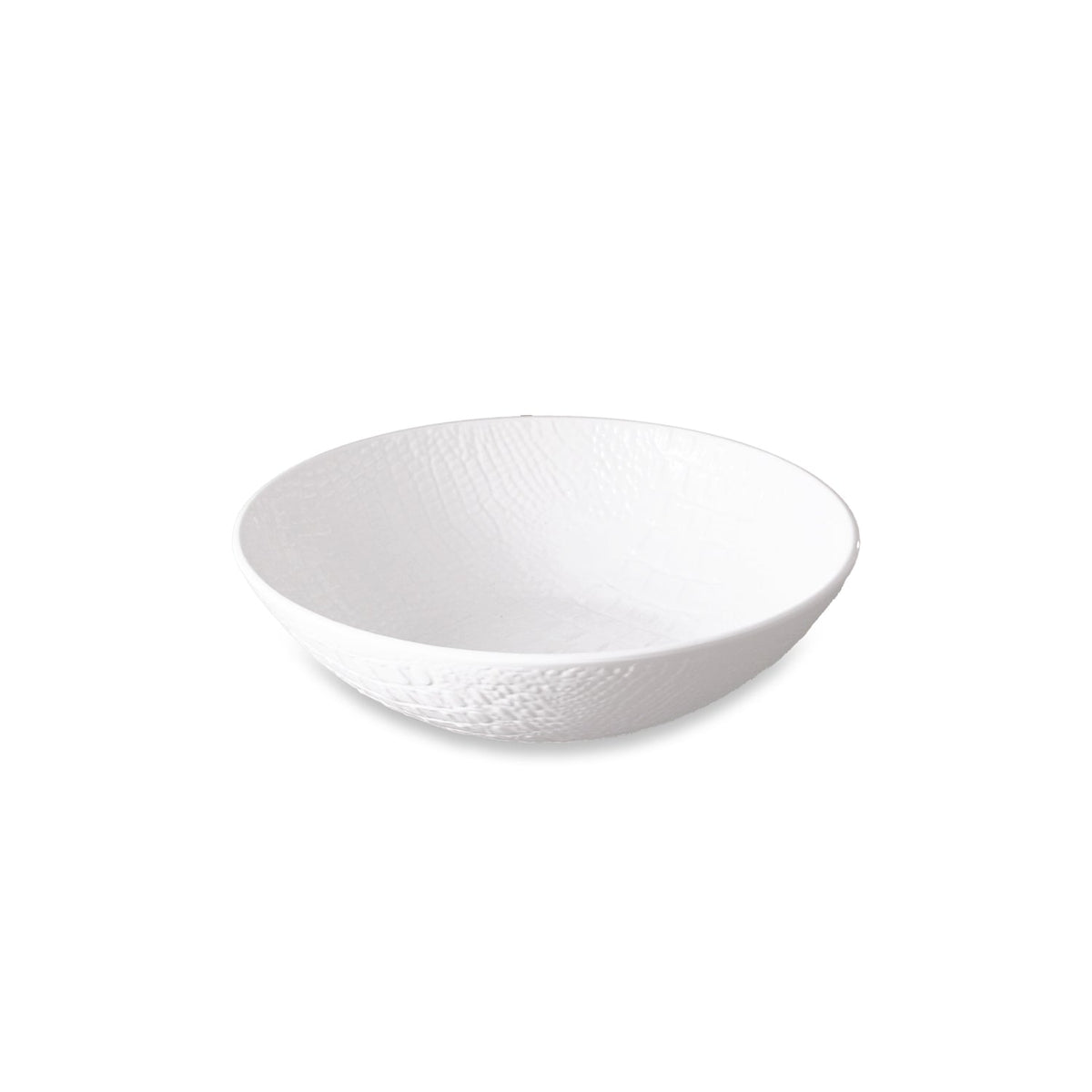Vida Croc Large Bowl (White) | Bone & Brass