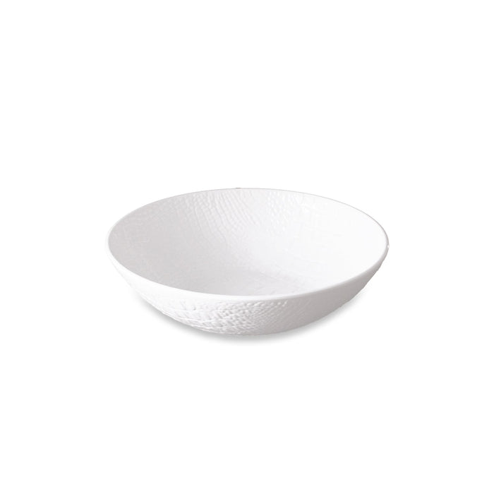 Vida Croc Large Bowl (White) | Bone & Brass