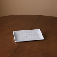 Vida Croc Small Rectangular Tray (White) - Tray Top View | Bone & Brass