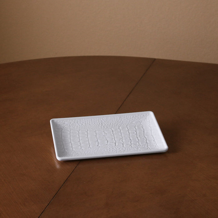 Vida Croc Small Rectangular Tray (White)