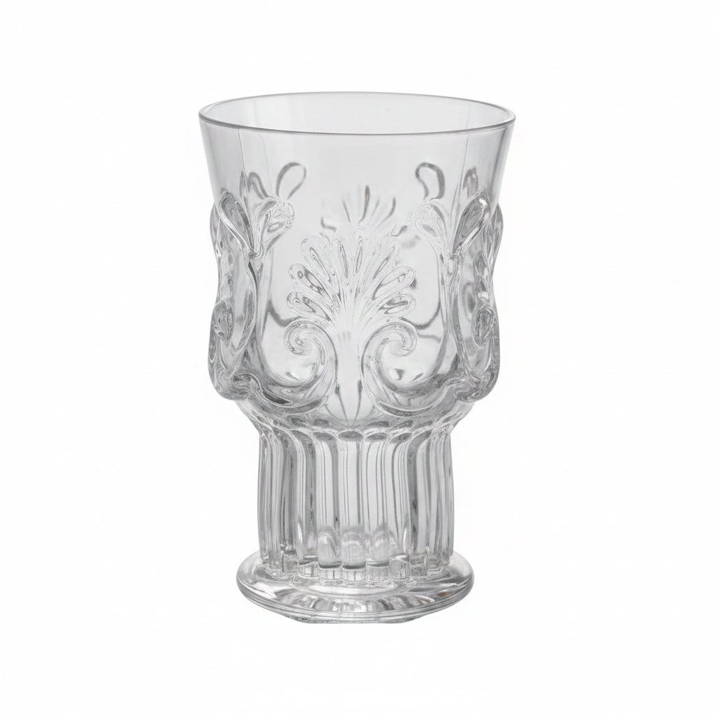 Glass Baroque 12 oz Stemless Set 4 (Clear) | Bone & Brass