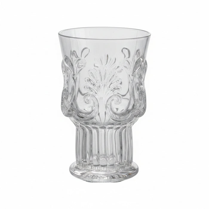Glass Baroque 12 oz Stemless Set 4 (Clear) | Bone & Brass