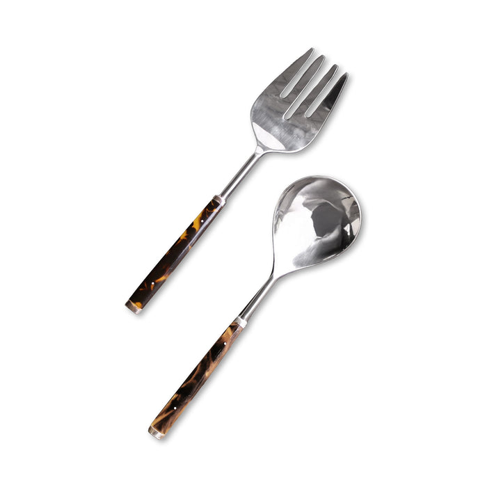 Vida Tortoise & Stainless Salad Servers | Bone & Brass