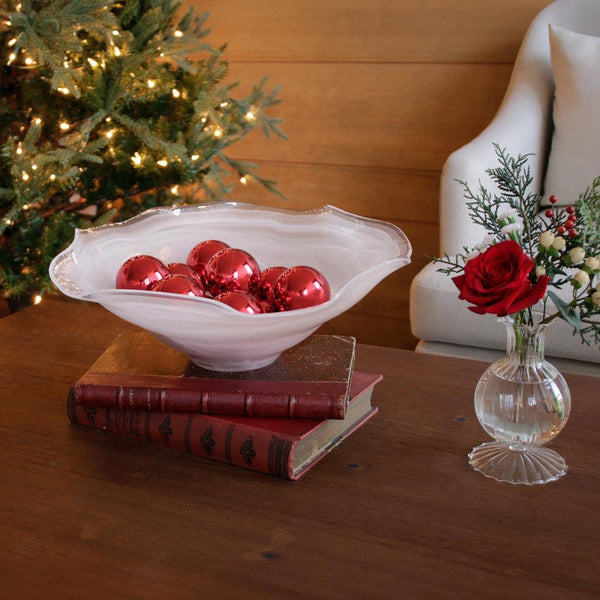 White Alabaster Wave Extra Large Bowl - Bowl Detail | Bone & Brass
