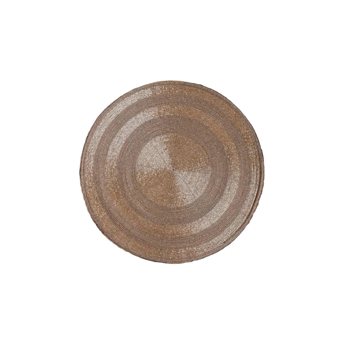 Vida Round Beaded Placemats Set 4 (Champagne) | Bone & Brass
