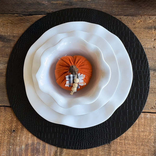 Croc Black & Grey Reversible Round Placemats Set of 4
