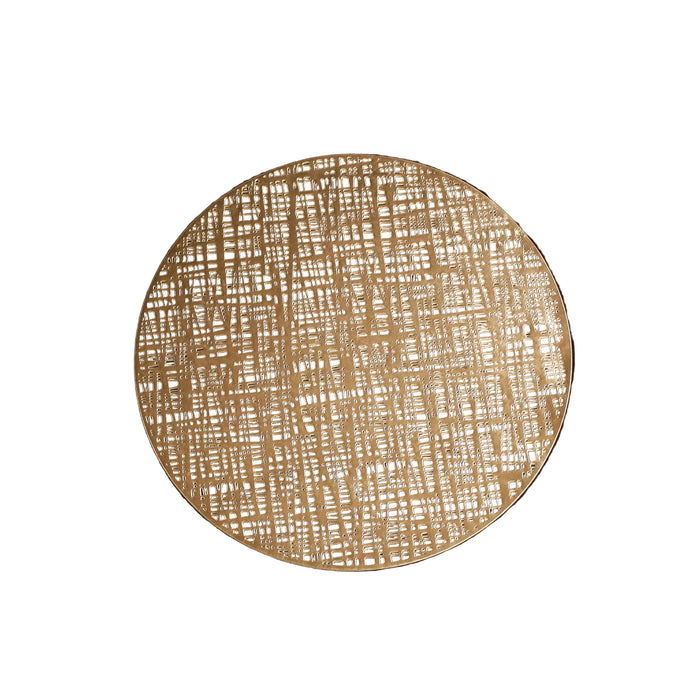 Vida Woven 15" Round Placemats Set 4 (Gold) | Bone & Brass