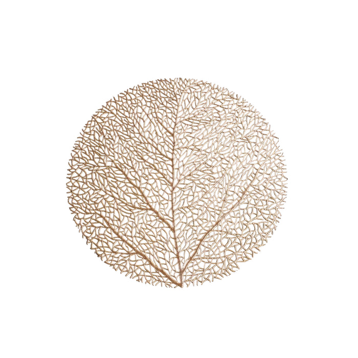 Vida Coral 15" Round Placemats Set 4 (Gold) | Bone & Brass