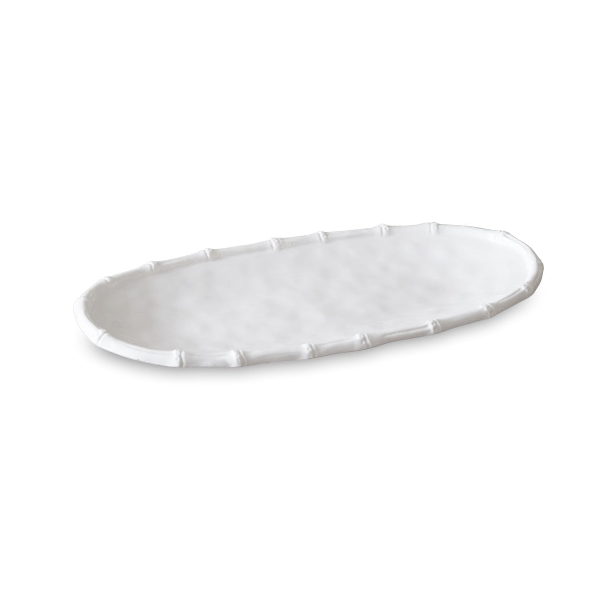 White Bamboo Medium Oval Serving Platter