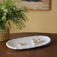 White Bamboo Medium Oval Serving Platter