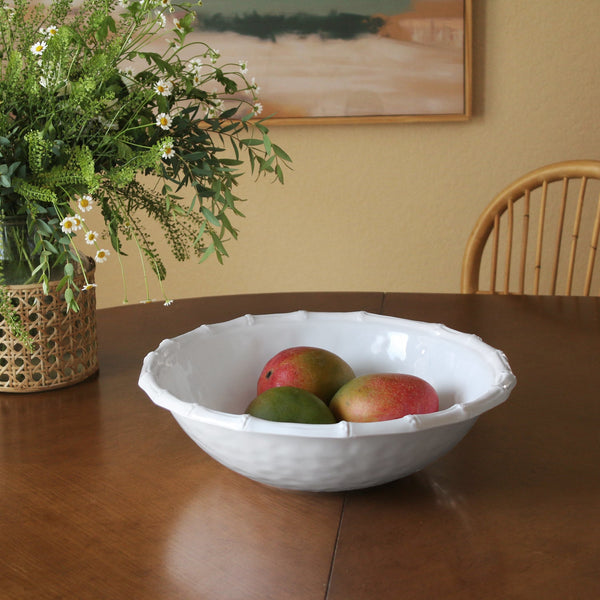 White Bamboo Large Salad Bowl