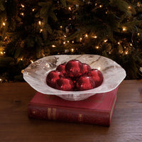 White & Gold Swirl Glass Decorative Bowl - Bowl Top View | Bone & Brass