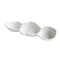 White Nube Triple Dip Serving Bowl