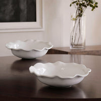 Vida Havana Large Pasta Bowl (White) - Bowl Side View | Bone & Brass