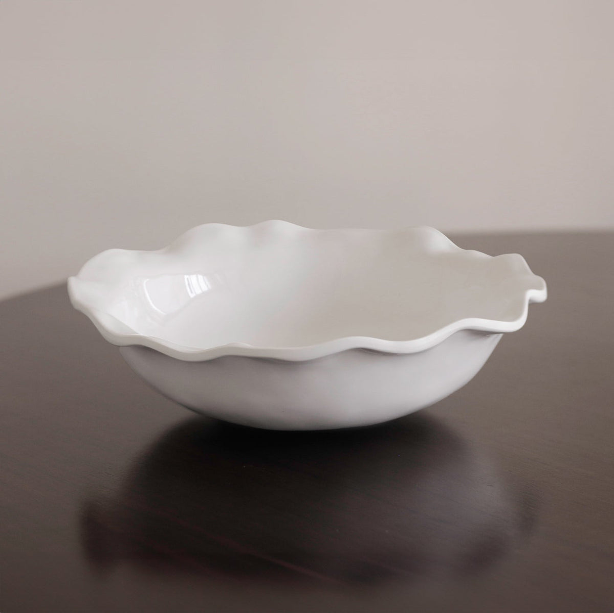 Vida Havana Large Pasta Bowl (White) - Bowl Top View | Bone & Brass