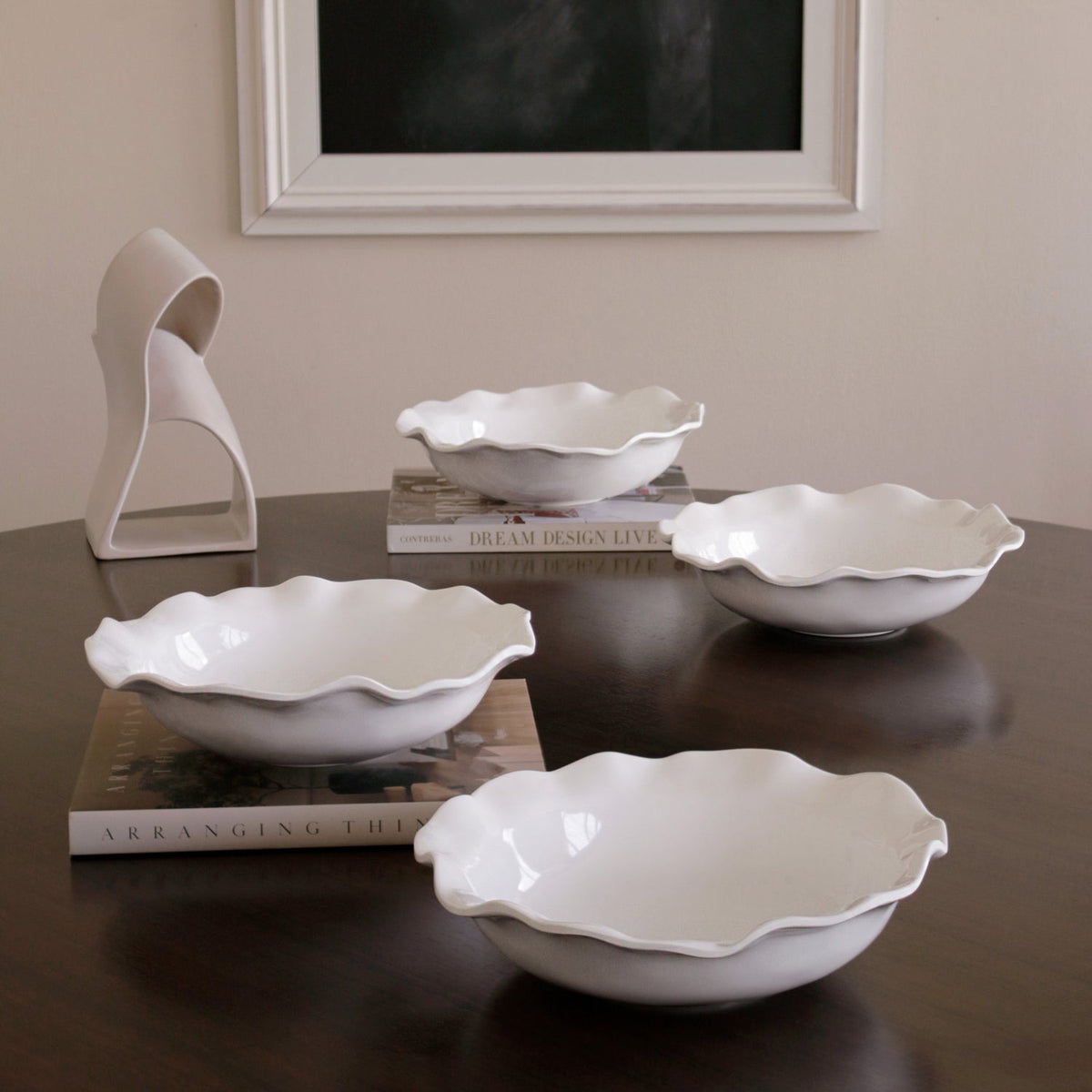 Vida Havana Medium Pasta Bowl (White) - Bowl Detail | Bone & Brass
