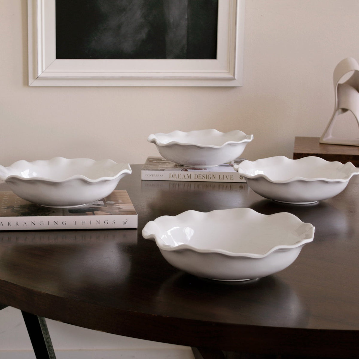 Vida Havana Medium Pasta Bowl (White) - Bowl Detail | Bone & Brass