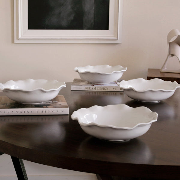 Vida Havana Medium Pasta Bowl (White) - Bowl Detail | Bone & Brass