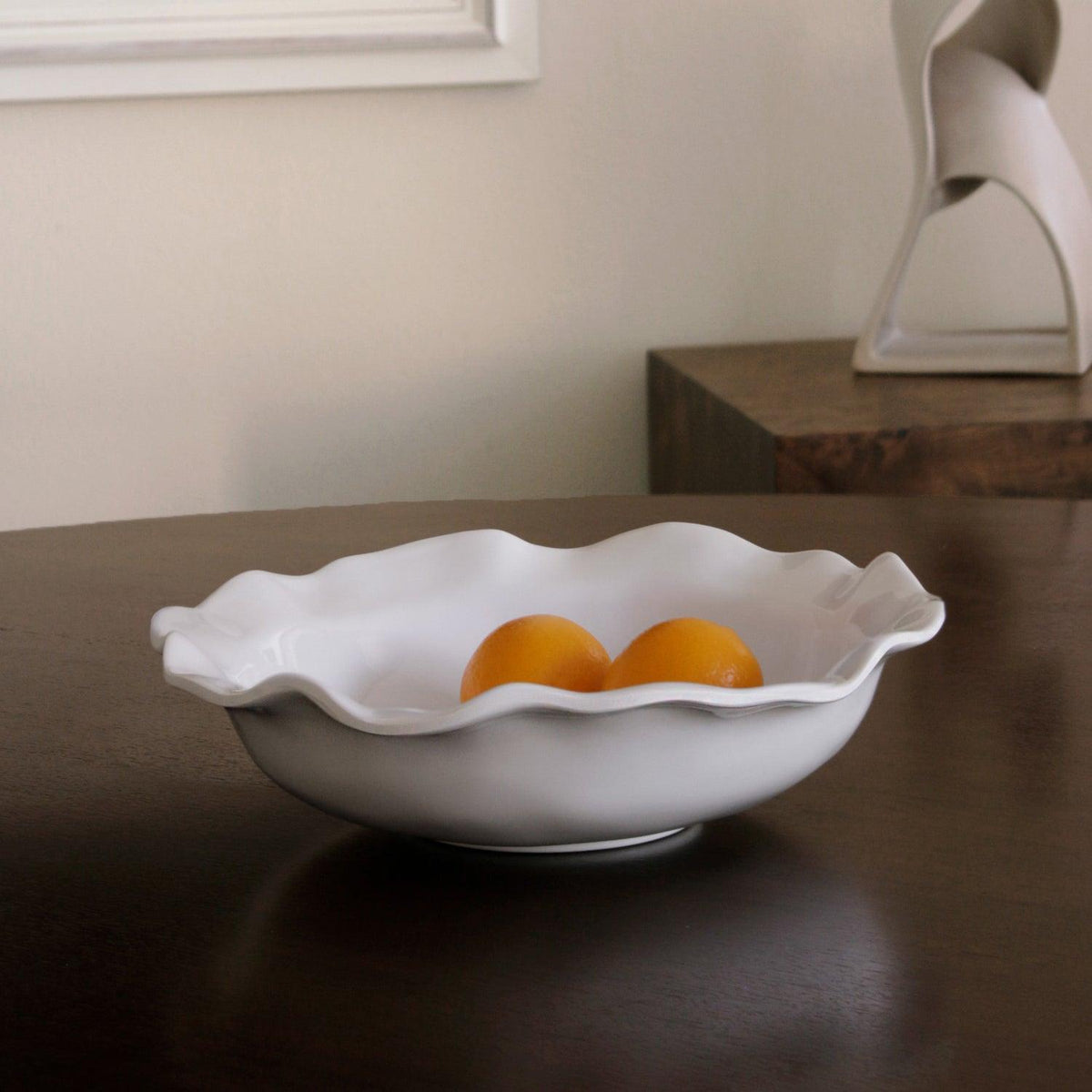 Vida Havana Medium Pasta Bowl (White) - Bowl View | Bone & Brass