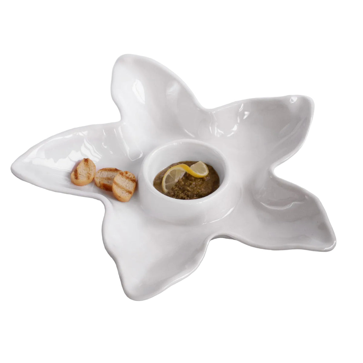 White Ocean Starfish Chip & Dip Bowl | Bone & Brass