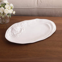 White Large Oval Crab Platter