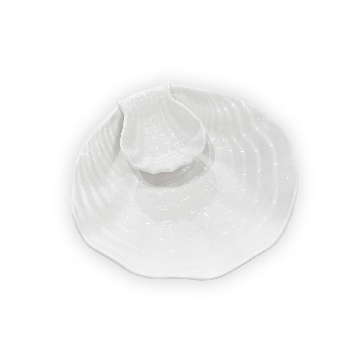 White Ocean Shell Chip & Dip Platter