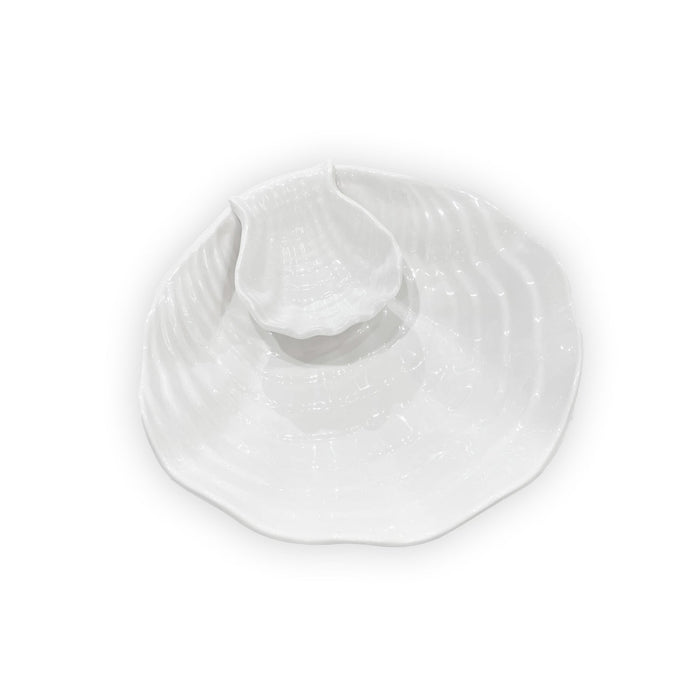 White Ocean Shell Chip & Dip Platter