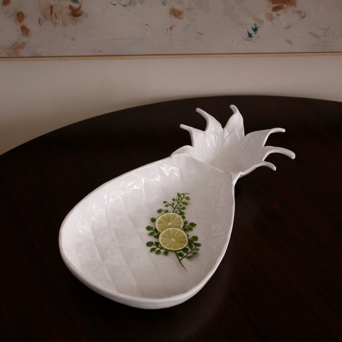 White Pineapple Chip & Dip Server