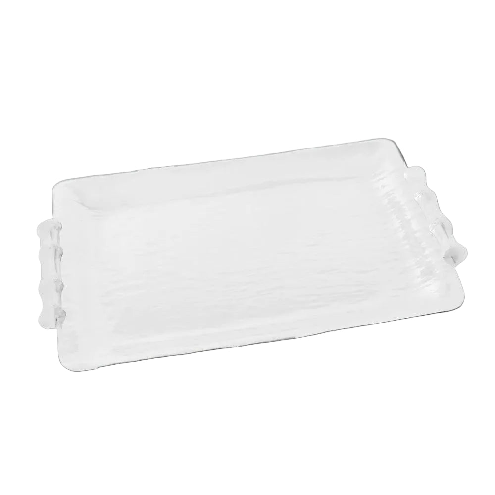 Vida White Bamboo Rectangular Serving Tray