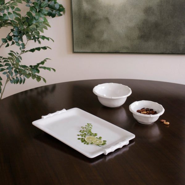 White Bamboo Small Dip Serving Bowl