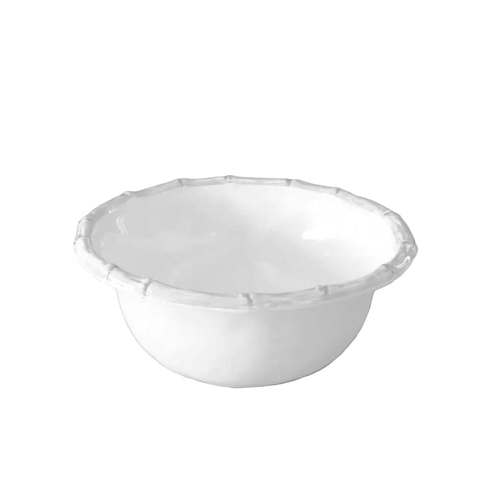 White Bamboo Dinner Bowl Set of 4 | Bone & Brass