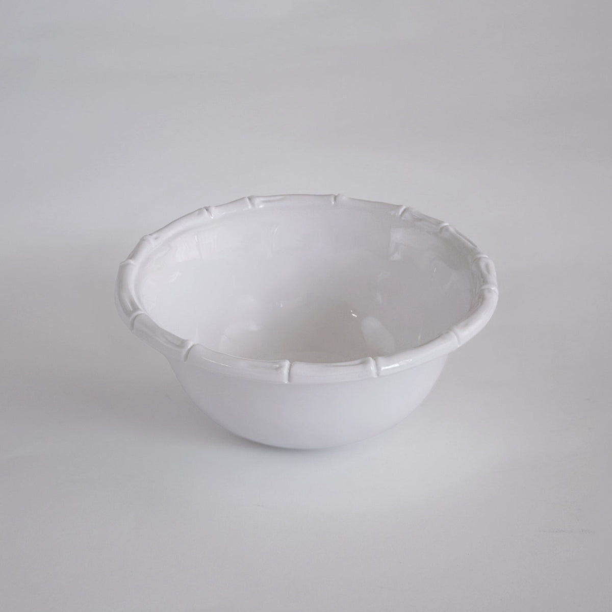 White Bamboo Dinner Bowl Set of 4 - Bowl Detail | Bone & Brass