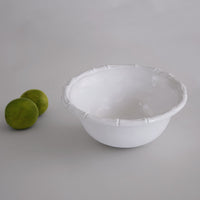 White Bamboo Dinner Bowl Set of 4 - Bowl Top View | Bone & Brass