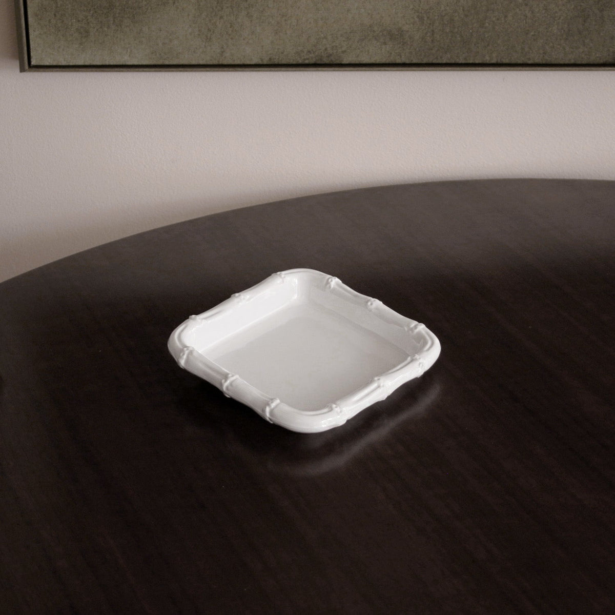 Vida White Bamboo Beverage Napkin Holder - Holder Side View | Bone & Brass