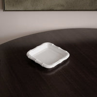 Vida White Bamboo Beverage Napkin Holder - Holder Side View | Bone & Brass