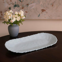 Light Blue Alegria Large Oval Serving Platter - Platter Top View | Bone & Brass