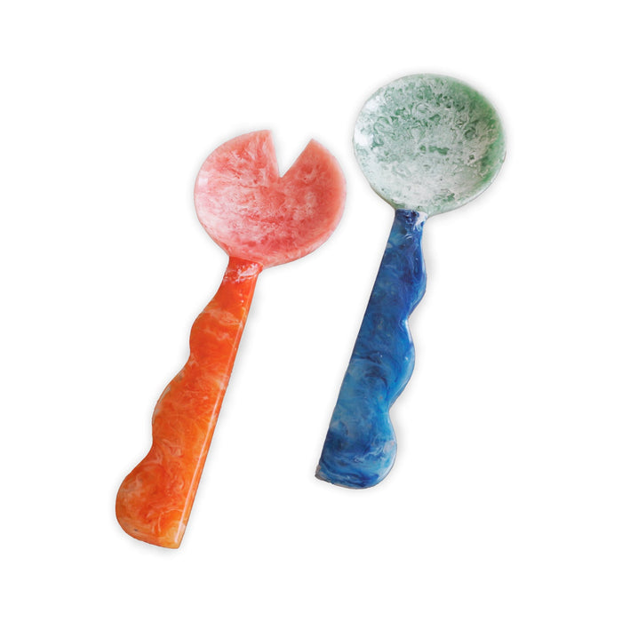 Orange & Blue Resin Salad Servers | Bone & Brass