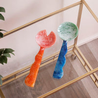 Orange & Blue Resin Salad Servers - Set Detail | Bone & Brass