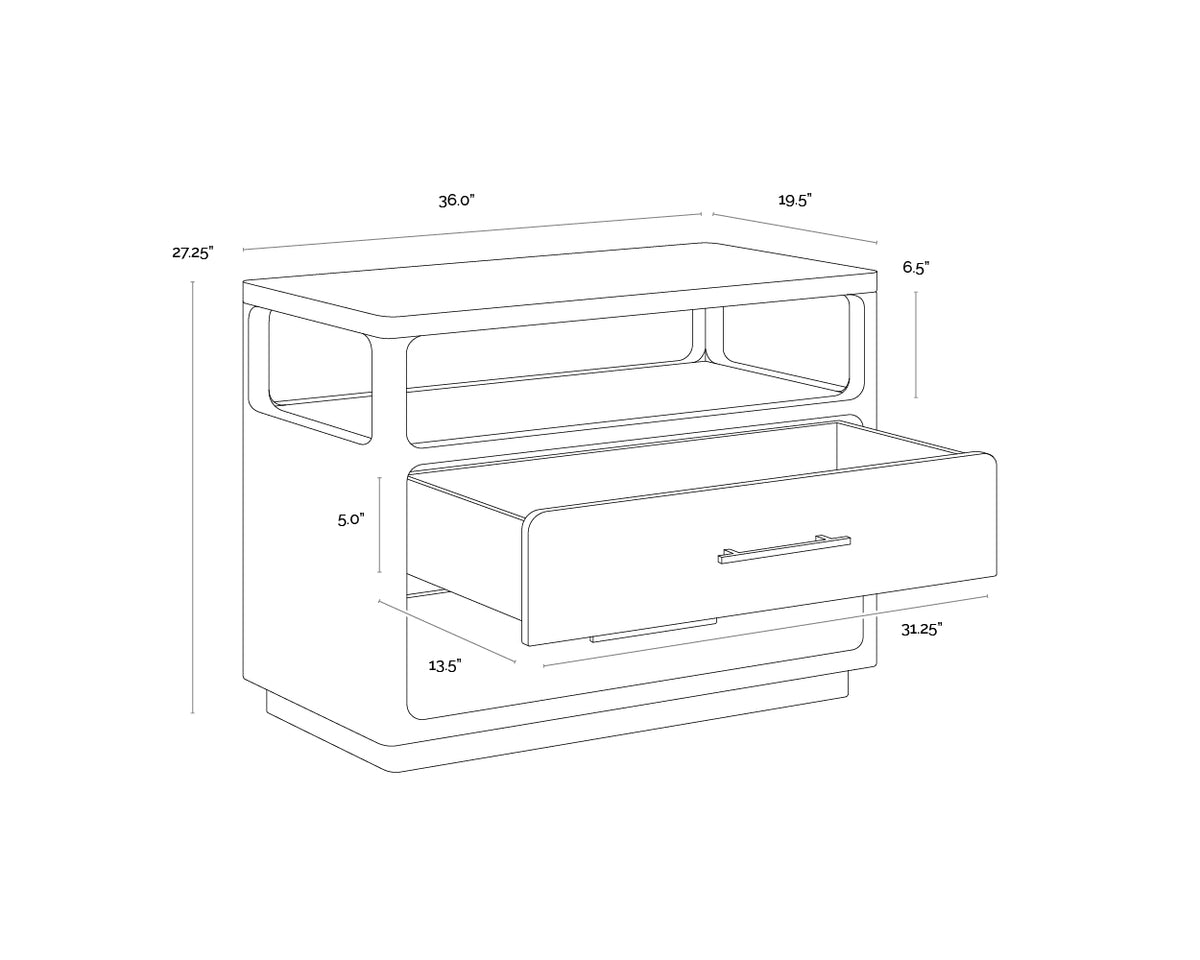 Danette Black Nightstand